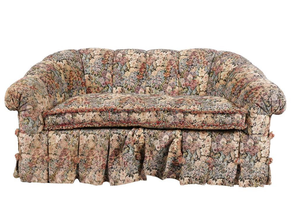 FLORAL UPHOLSTERED LOVESEATcovered