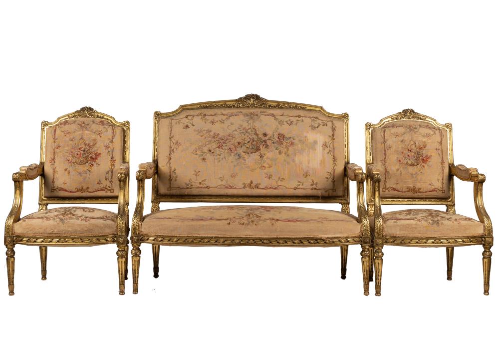 LOUIS XVI-STYLE GILTWOOD SALON