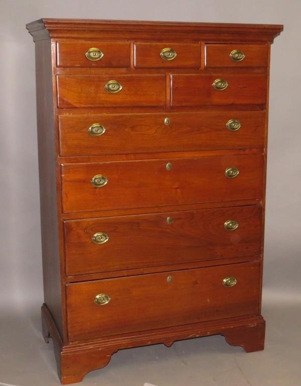 TALL CHEST OF DRAWERSca. 1800; in walnut