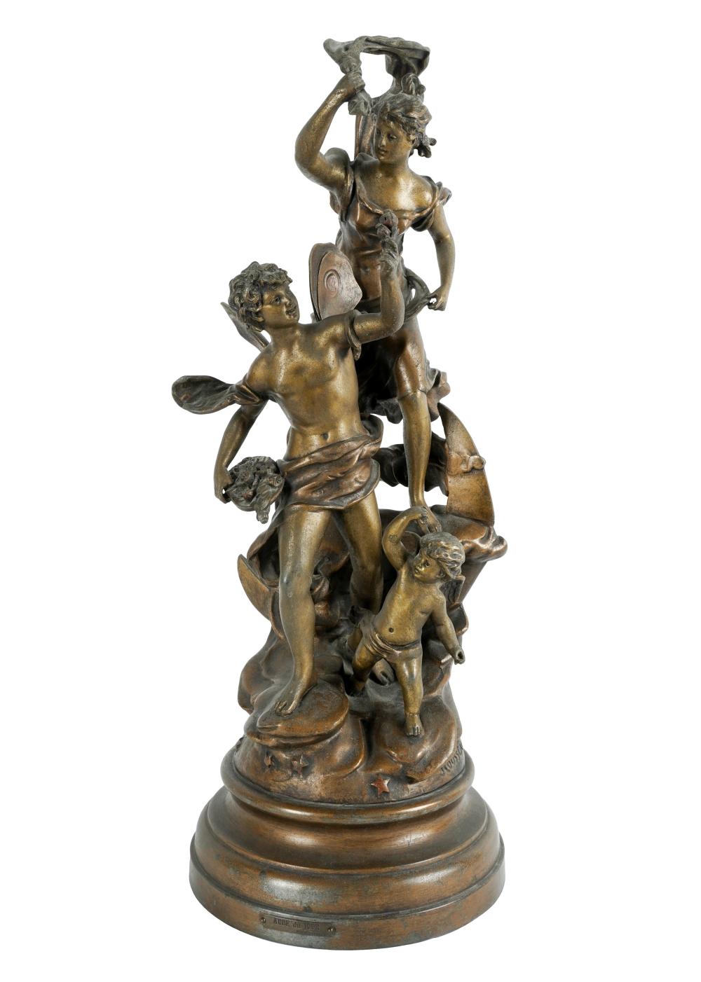 FRENCH PATINATED METAL FIGURAL 30097b