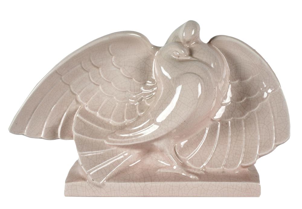 LEJAN ART DECO GLAZED CERAMIC BIRD 30098c