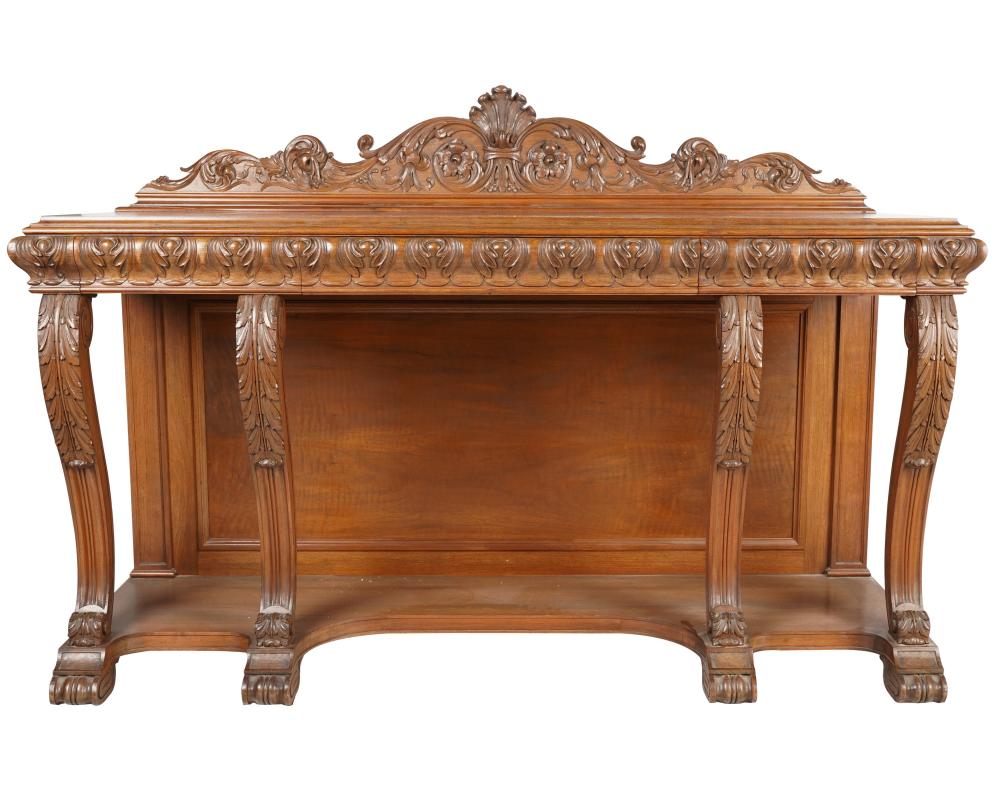 BAROQUE-STYLE CARVED MAHOGANY SIDE