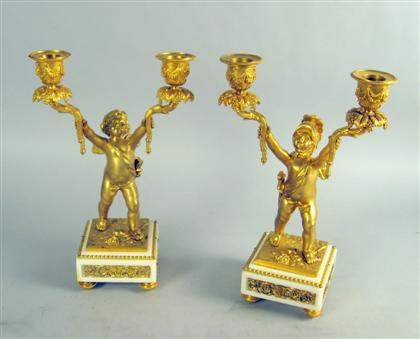 Pair of Louis XV style gilt bronze