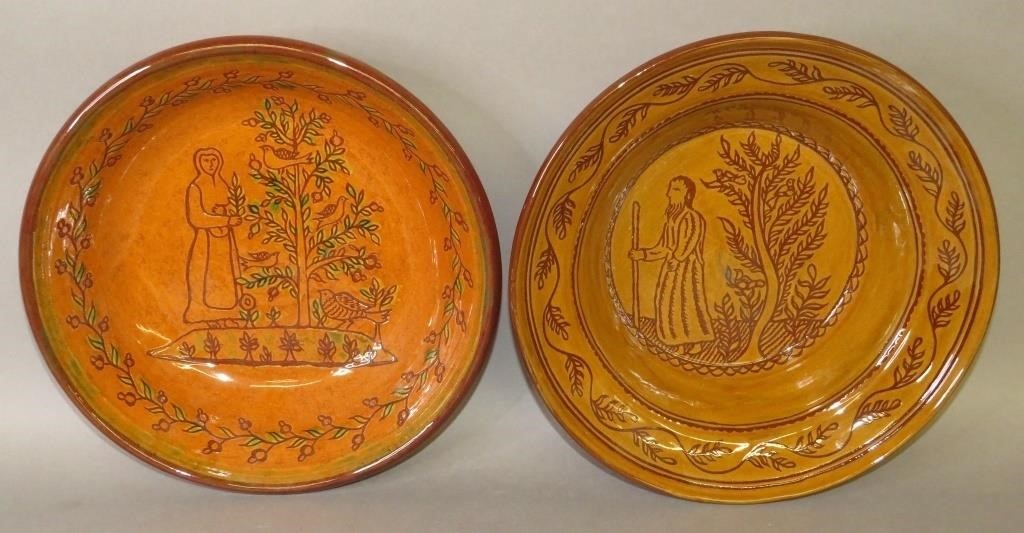 2 REPRODUCTION SGRAFFITO DECORATED