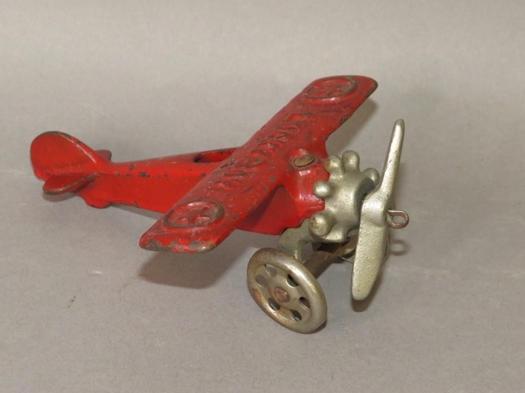 SMALL CAST IRON LUCKY BOY TOY AIRPLANEca.
