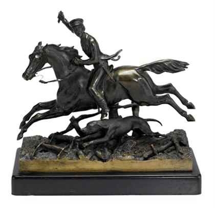 Pair of Continental equestrian bronzes