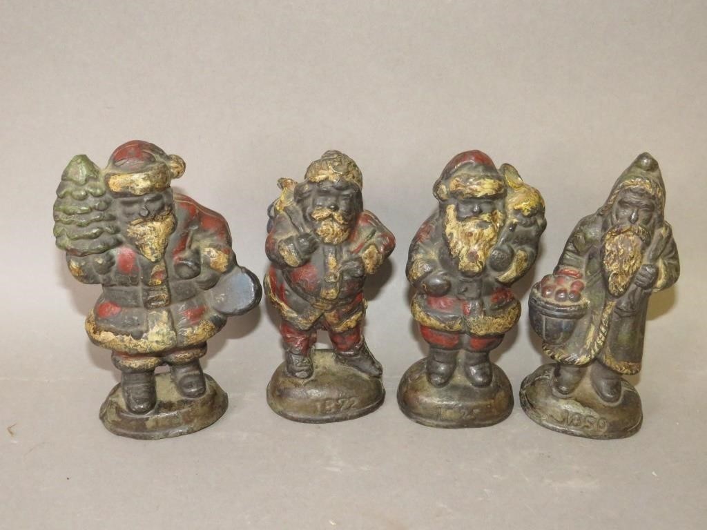 MATCHED SET OF 4 CAST LEAD SANTA 300ab6