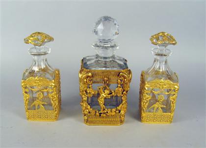 Three gilt-metal mounted glass