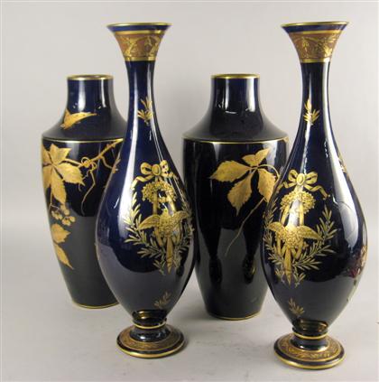 Two pairs of gilt painted cobalt 4cdec
