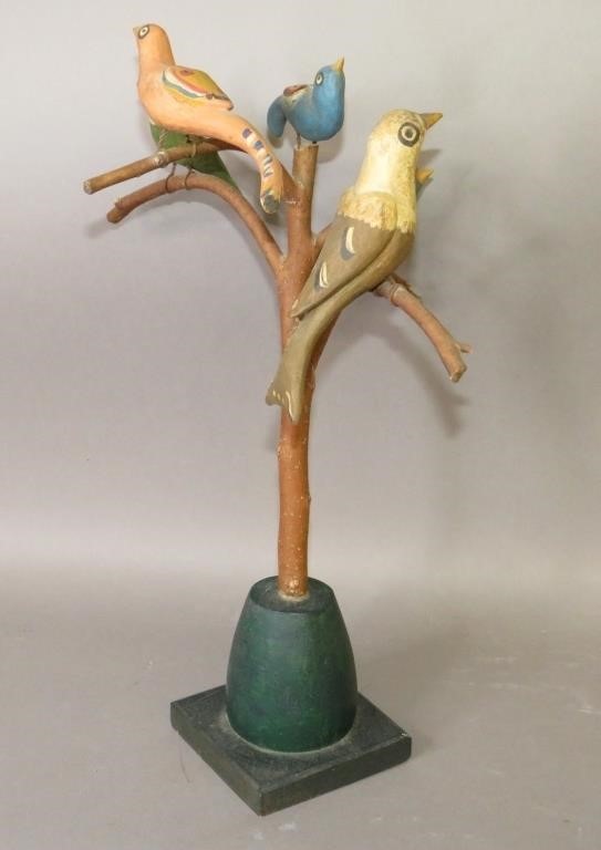 FOLK ART BIRD TREE BY WALTER & JUNE