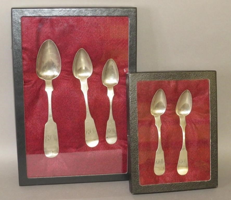 5 COIN SILVER SPOONS BY WILLIAM 300bd3