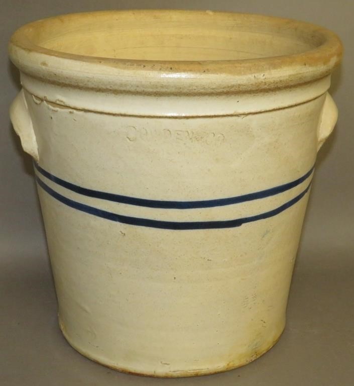 COBALT DECORATED STONEWARE PLANTER