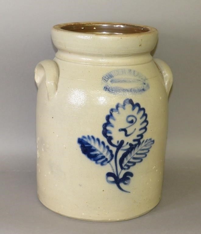 2 GALLON COBALT DECORATED STONEWARE