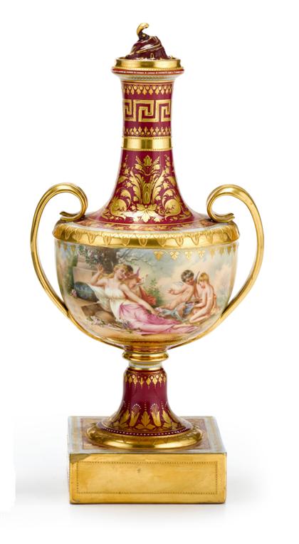 Vienna ox-blood porcelain urn    Of