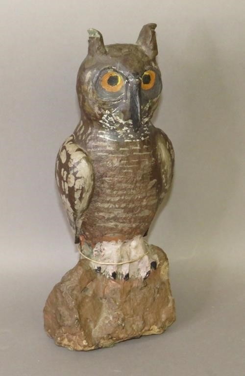RARE OWL SHAPED FIGURAL WINDOW 300c59