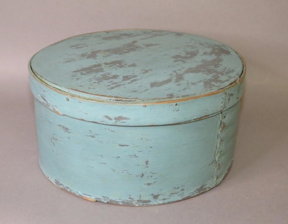 LIGHT BLUE PAINTED ROUND LIDDED 300c5a