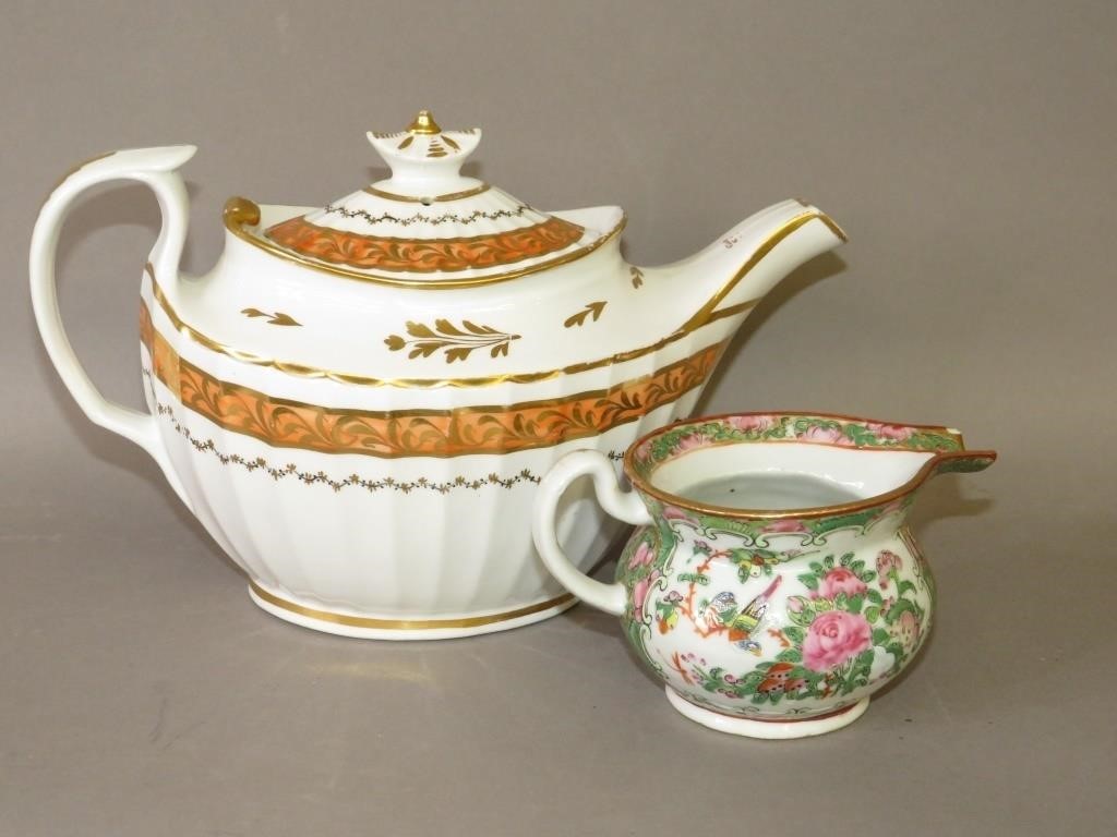 ENGLISH PORCELAIN TEAPOT & CHINESE