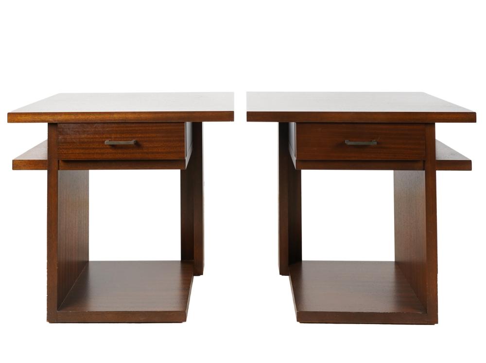 PAIR OF CONTEMPORARY END TABLESunsigned;