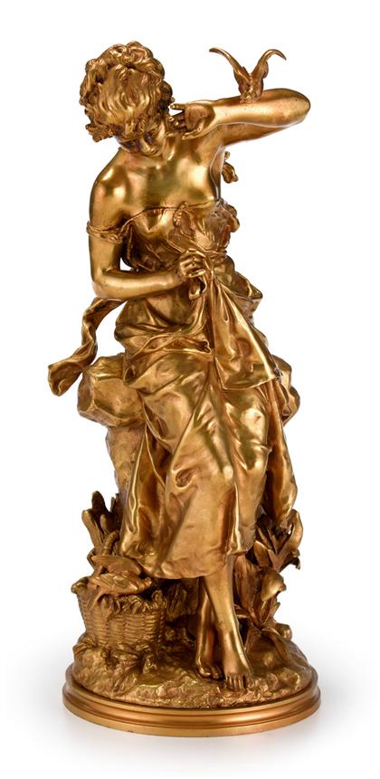 French gilt bronze figure of a girl