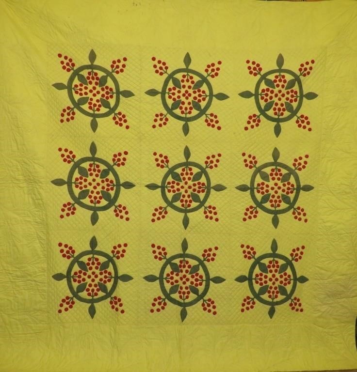 YELLOW GROUND BERRY WREATH PATTERN 300c89