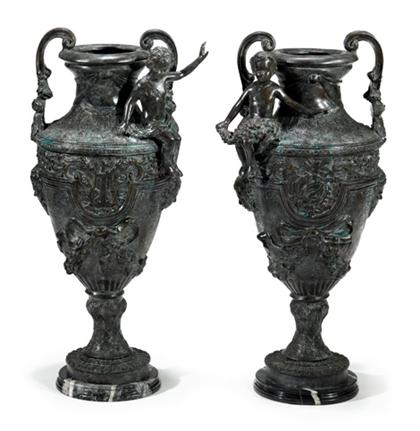 Pair of large patinated metal floor 4ce11