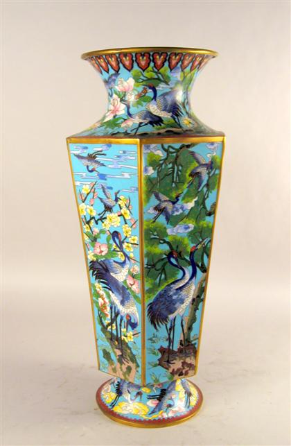 Large Chinese gilt metal mounted cloisonnÃ©