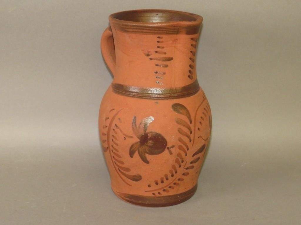 FLORAL DECORATED TANWARE PITCHERca  300cff