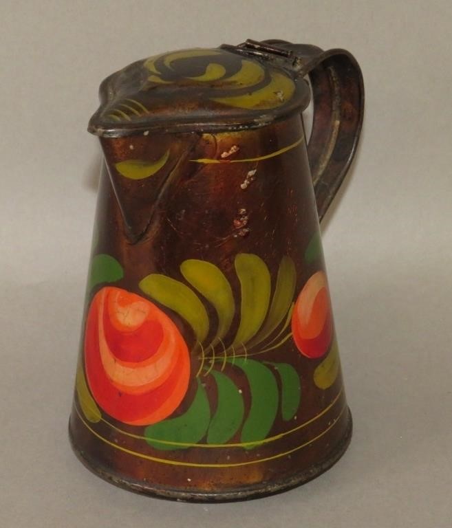 TOLEWARE SYRUP JUG ATTRIBUTED TO