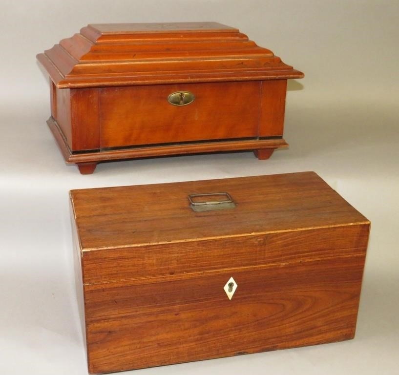 2 WOODEN BOXESca. late Victorian-1920s;