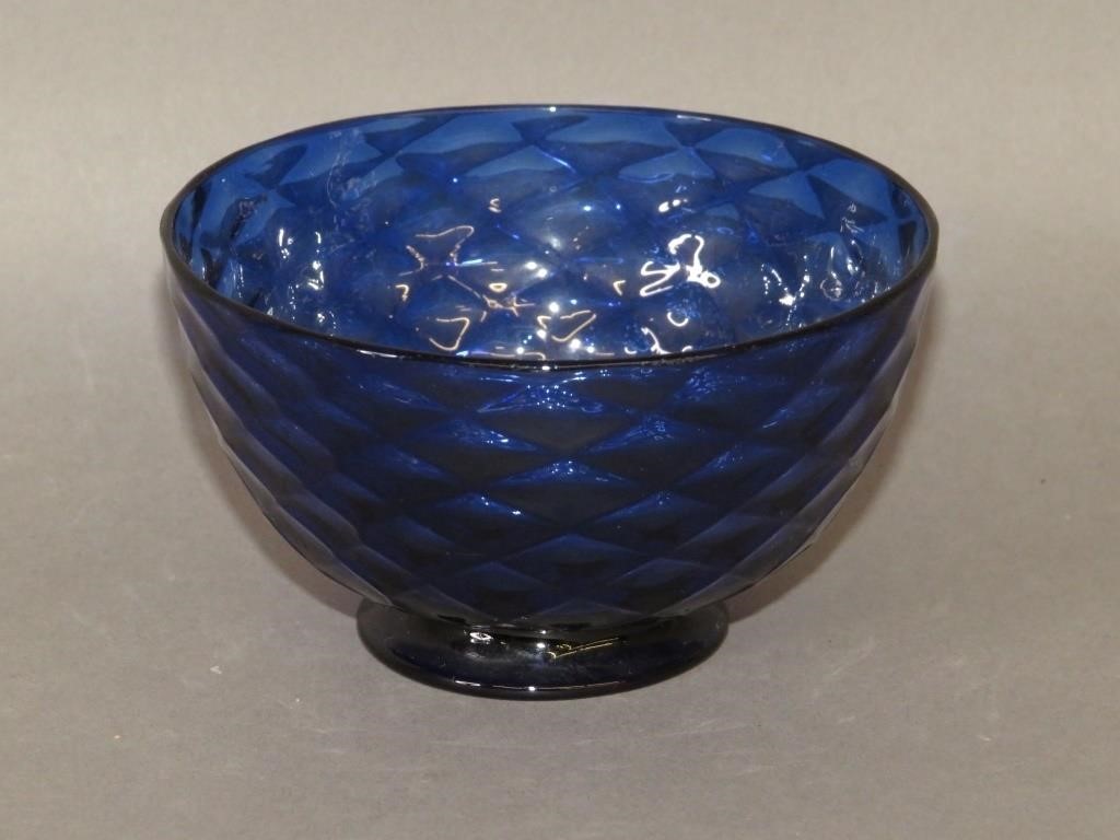 BLUE BLOWN GLASS STIEGEL TYPE FOOTED