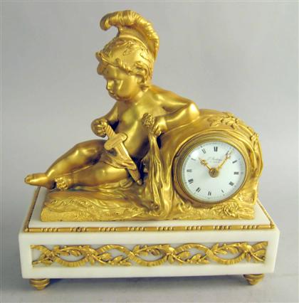 Louis XVI style gilt bronze and marble