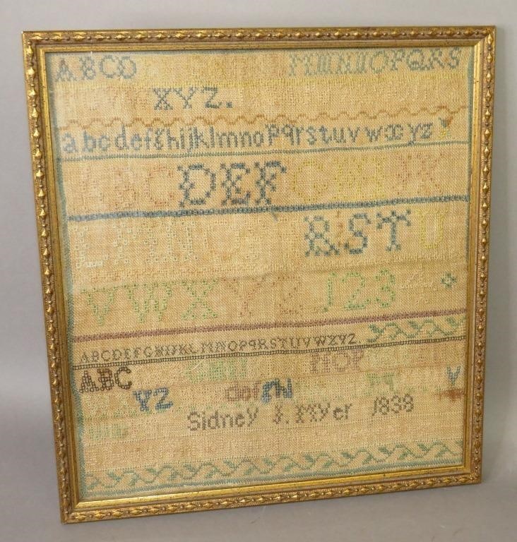 FRAMED EMBROIDERED SAMPLER OF SIDNEY 300d6a