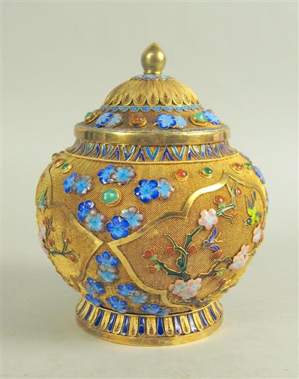 Chinese silver gilt and enamel 4ce26