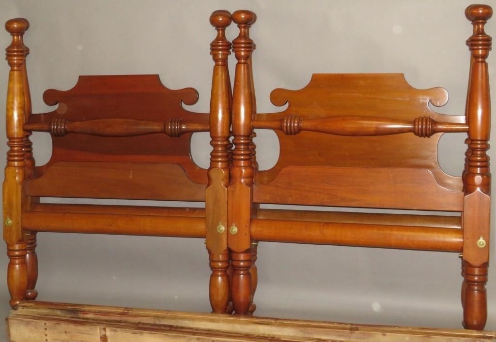 2 MATCHING CHERRY BEDSca. 1840; the