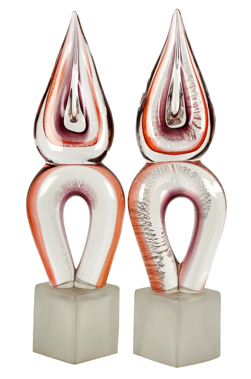 PAIR OF ITALIAN GLASS SCULPTURESunsigned 300d89