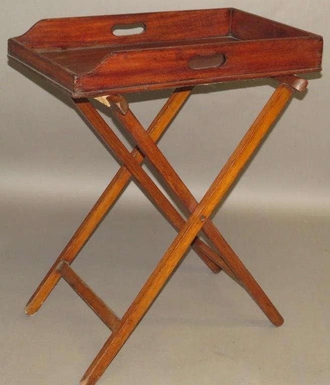 BUTLERS TRAY ON STANDca. 1840; in mahogany