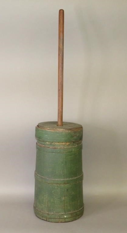 SMALL GREEN PAINTED SOFTWOOD DASHER-TYPE