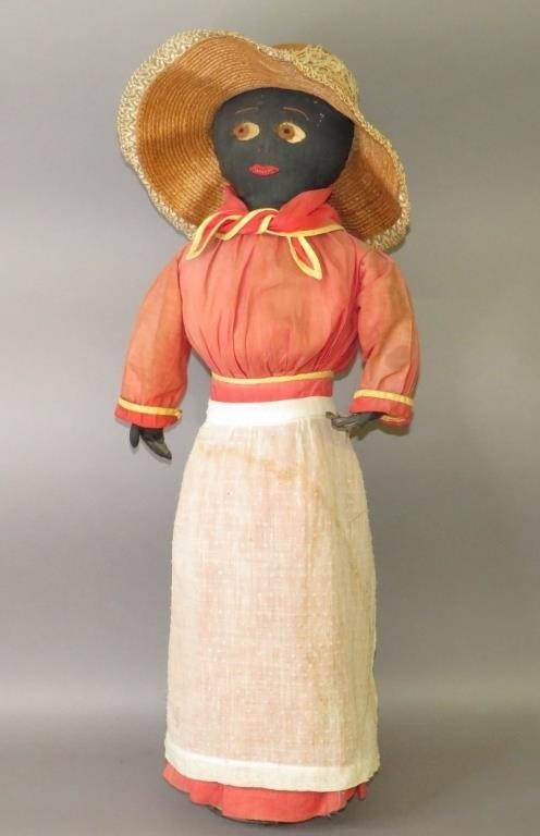 FOLK ART BLACK AMERICANA DOORSTOP DOLLca.