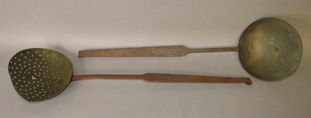 2 BRASS & IRON HEARTHSIDE UTENSILSca.