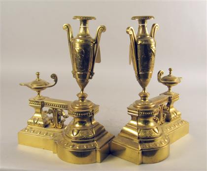 Pair of neoclassical style brass