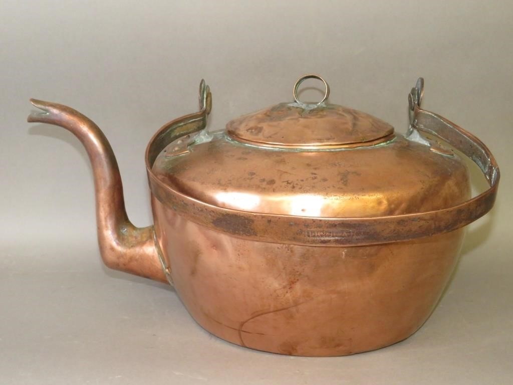 SIGNED "H. REIGART" COPPER GOOSENECK