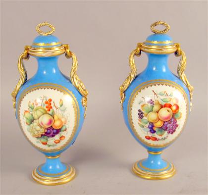 Pair of Coalport porcelain covered