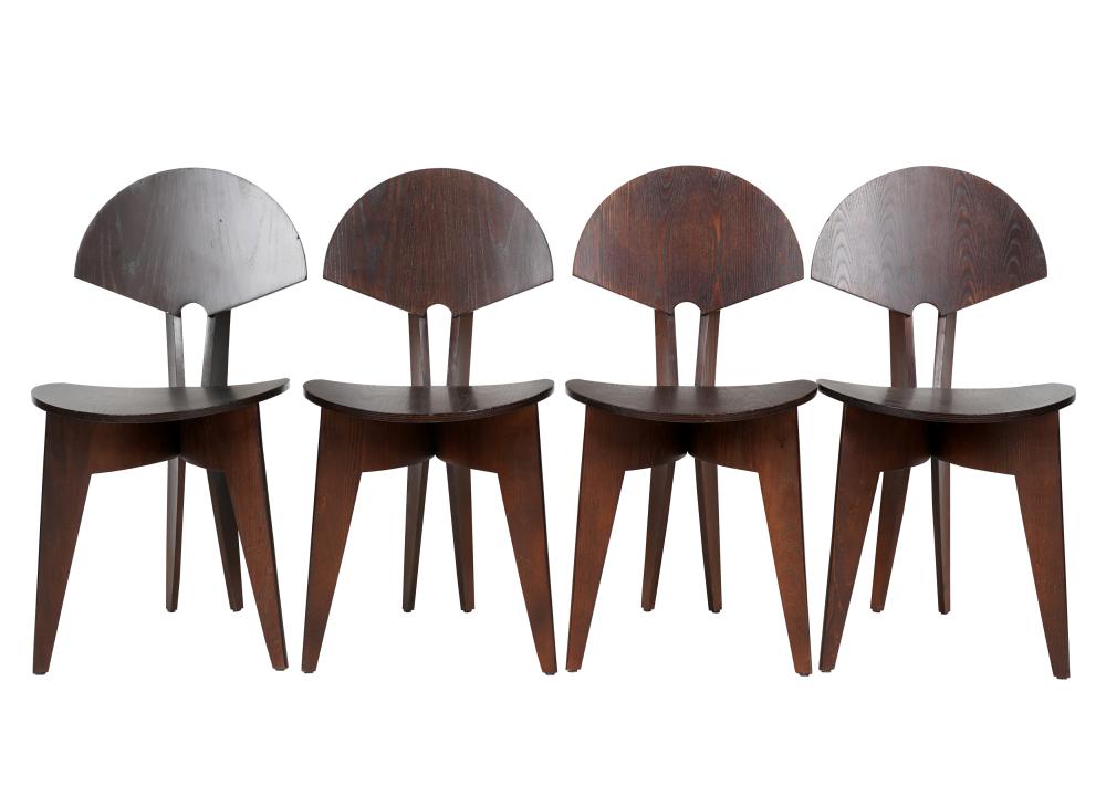 FOUR MODERNIST STAINED WOOD DINING 300ec0