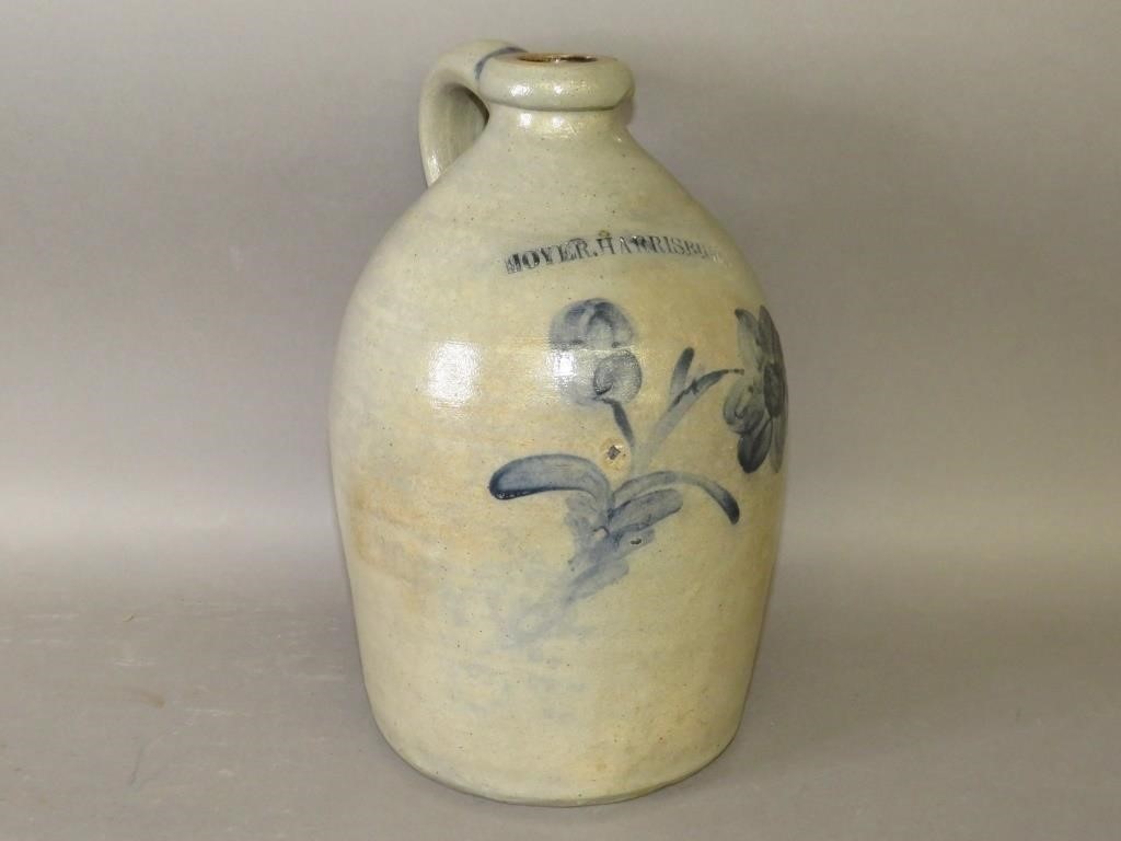 COBALT DECORATED STONEWARE JUG