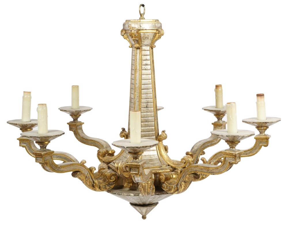 SILVERED AND GILT CHANDELIERwith 300ed0