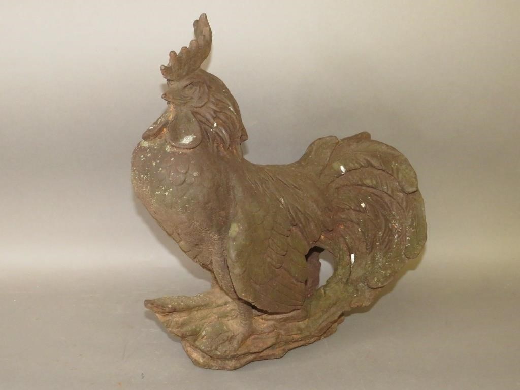 ARTIST CRAFTED CAST IRON ROOSTER GARDEN