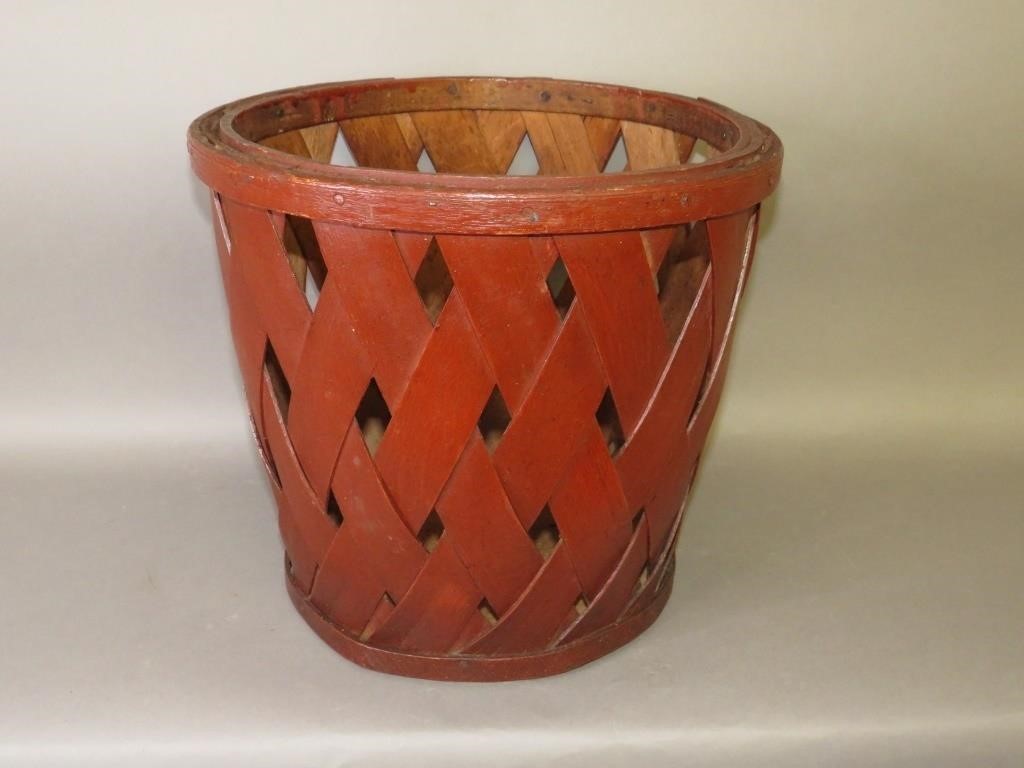 RED PAINTED ORCHARD BASKETca early 300edb