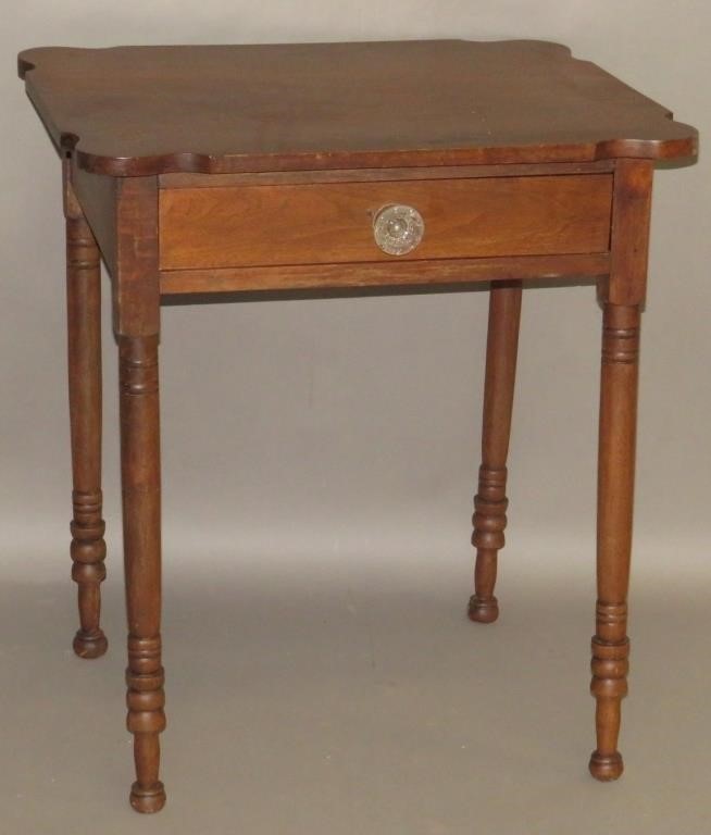 WALNUT ONE DRAWER STANDca. 1830;