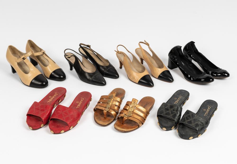 SEVEN PAIRS OF CHANEL SHOESfour 300f61