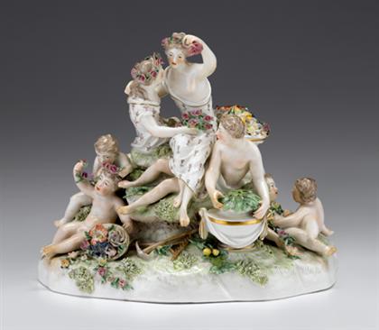 Nymphenburg porcelain figure group emblematic